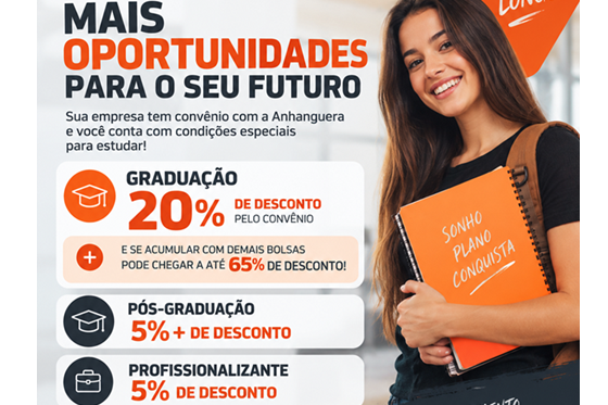 Desconto de até 20% nos cursos